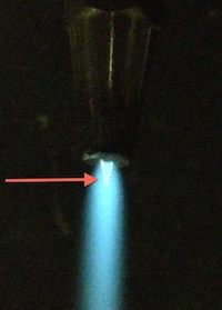 Natural gas / oxygen torch used for glass blowing