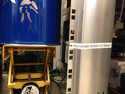 Bottom of Kiel liquid nitrogen dewar in run position