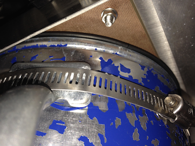 Top of Kiel liquid nitrogen dewar in run position